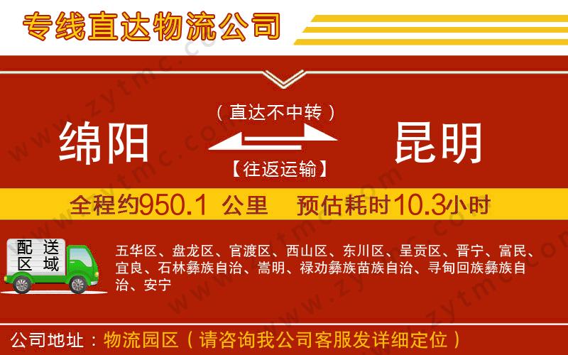 綿陽到昆明物流公司