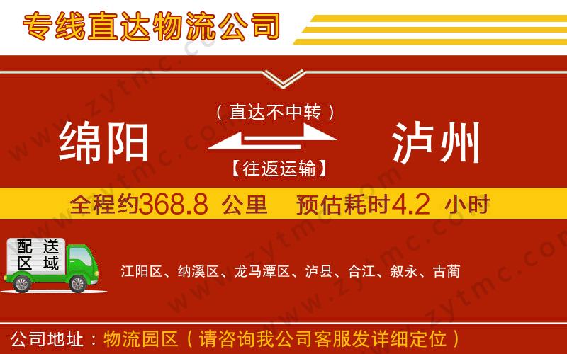 綿陽(yáng)到瀘州物流公司
