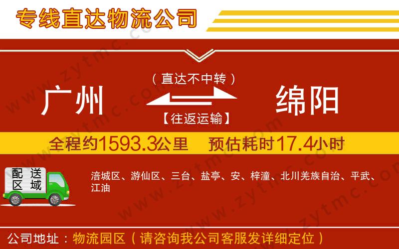 廣州到綿陽物流專線